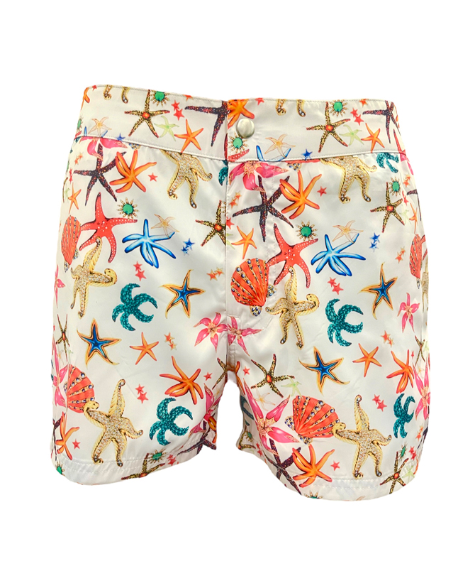 Seashells Board Shorts White