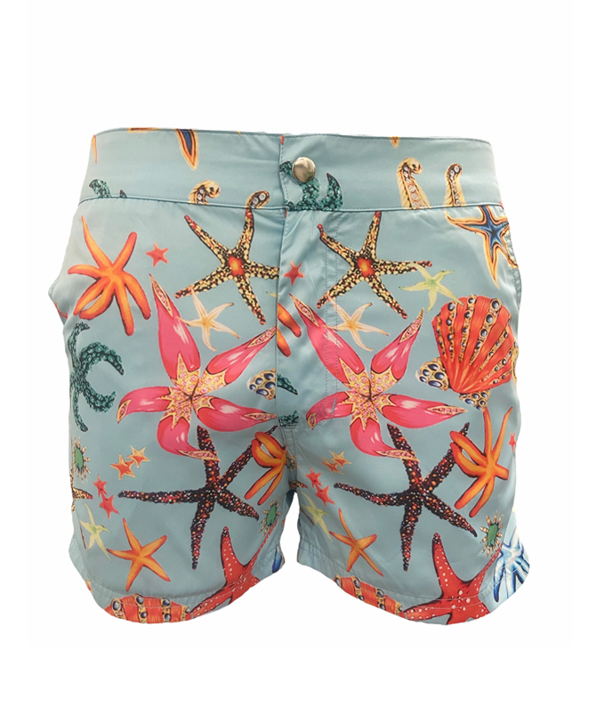 Seashells Board Shorts Aqua