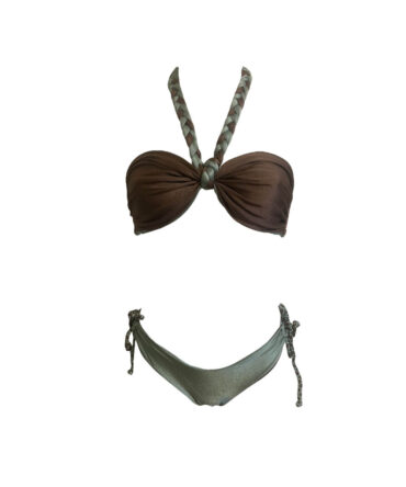 New Dawn Halter Bikini - Green Musgo/Brown