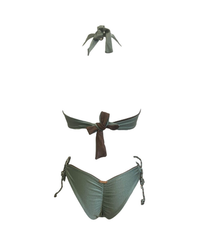 New Dawn Halter Bikini - Green Musgo/Brown