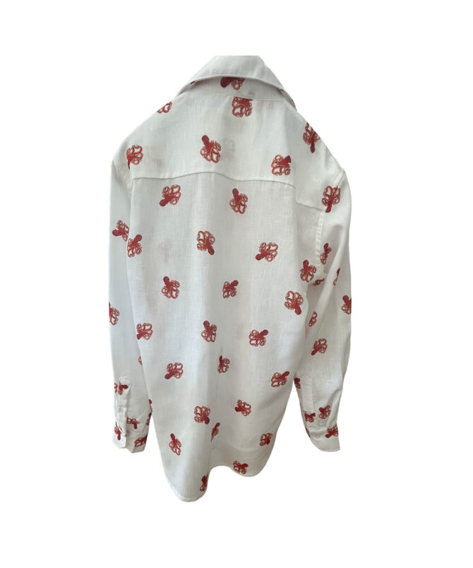 Crimson Octopus Linen Shirt